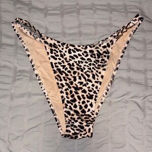 Victoria's Secret Leopard Print Bikini Bottoms in Beige and Black